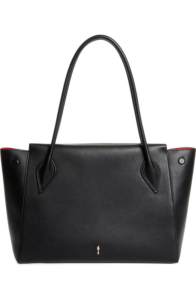 Christian Louboutin Large Calfskin East/West Tote, Alternate, color, Black