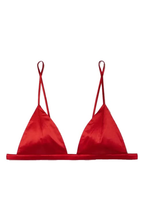 Fleur Du Mal Red Luxe Triangle Bra In Rouge