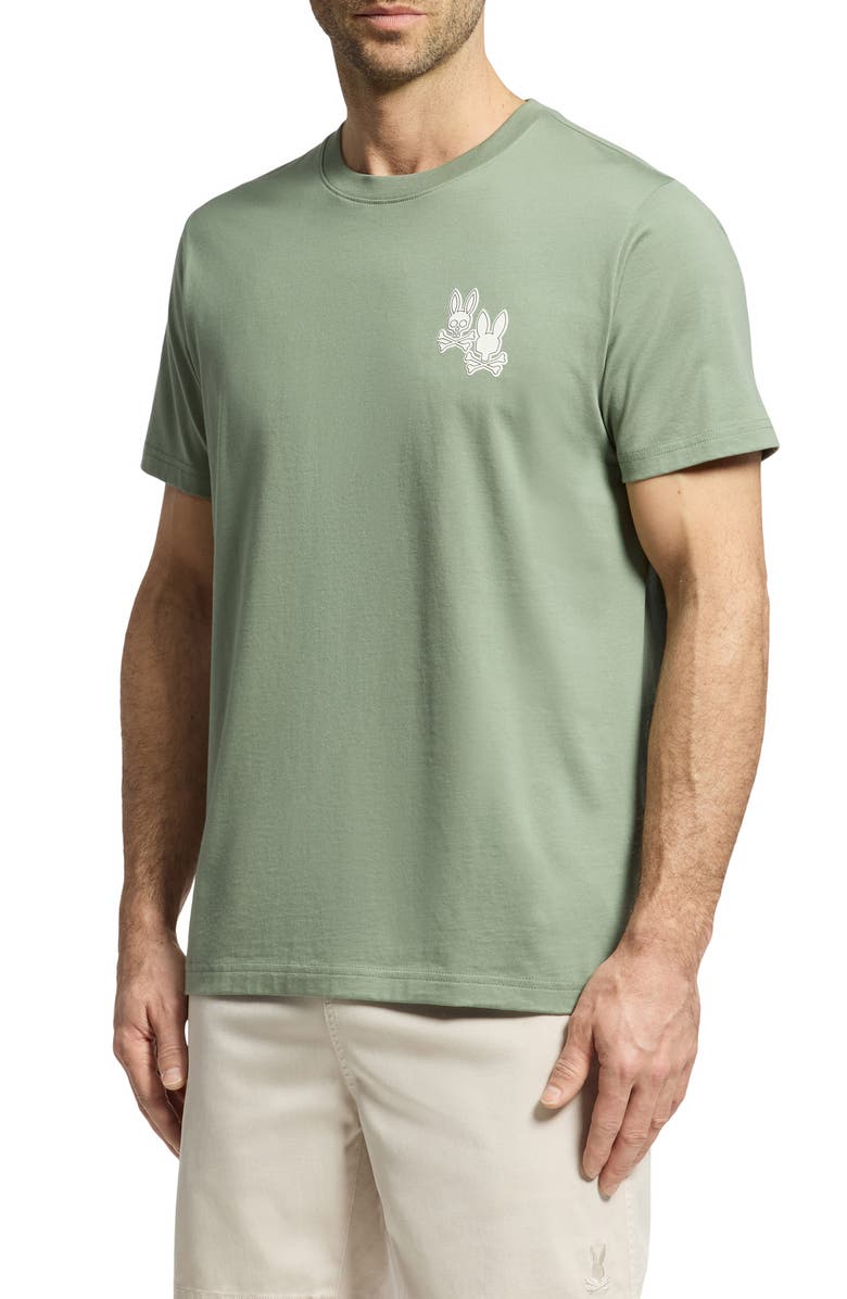 Psycho Bunny Elliot Pima Cotton Graphic T-Shirt, Alternate, color, Sea Spray