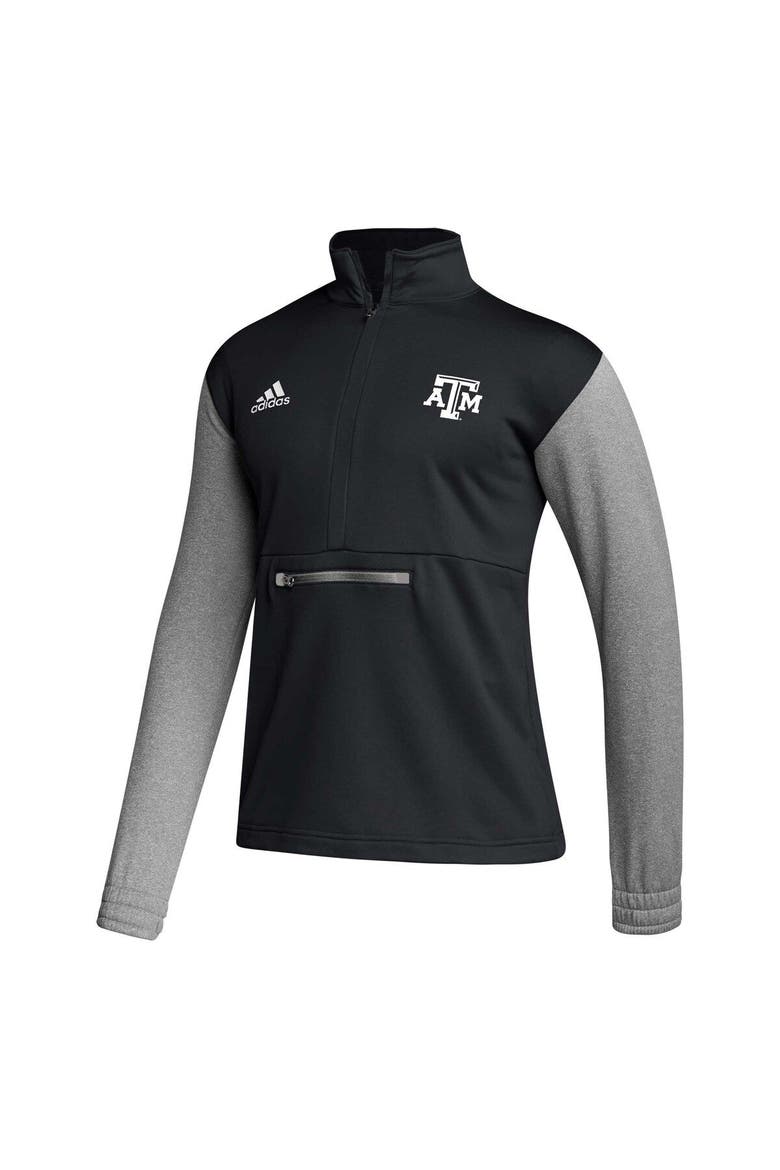 Men's adidas Black Texas A&M Aggies Sideline AEROREADY Half-Zip Top, Alternate, color, Black