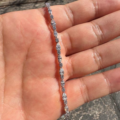 Bliss Diamond 4.10ct Multi-stone Diamond 7" Tennis Bracelet 14k Gold Lab Grown In 14k White Gold