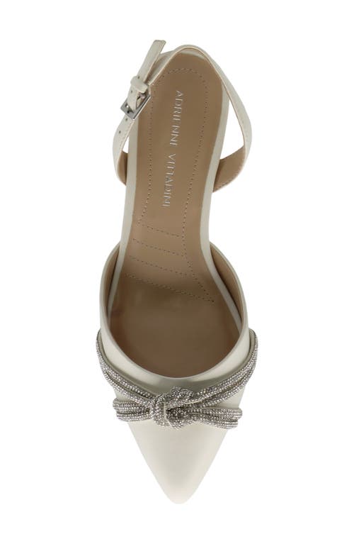 Adrienne Vittadini Sabriel Rhinestone Bow Pump In White