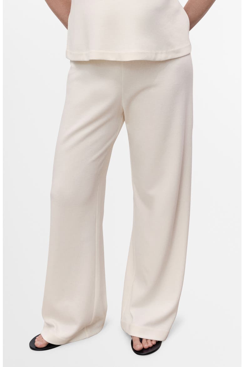 Cotton Blend Wide Leg Maternity Pants, Main, color, ECRU