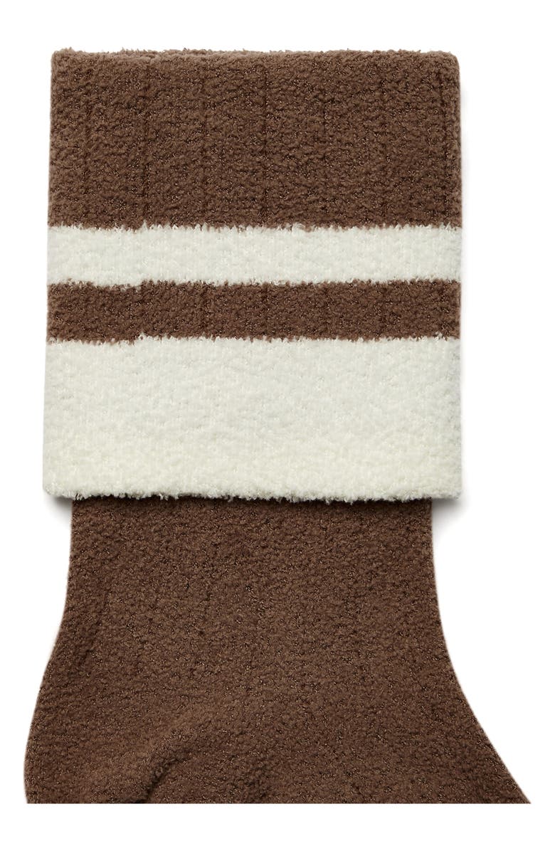 Varley Preston Bouclé Fold Over Crew Socks, Alternate, color, Golden Bronze/ Egret