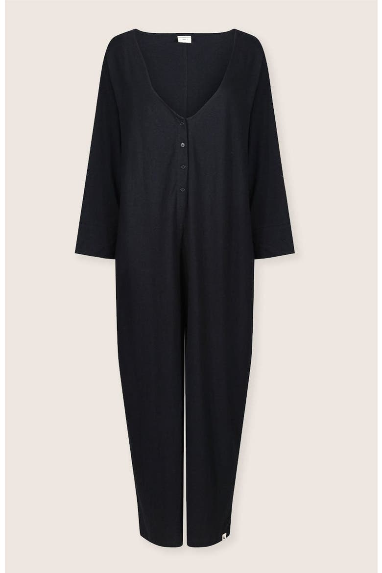 Organic Mai V-Neck Jumpsuit, Alternate, color, Black