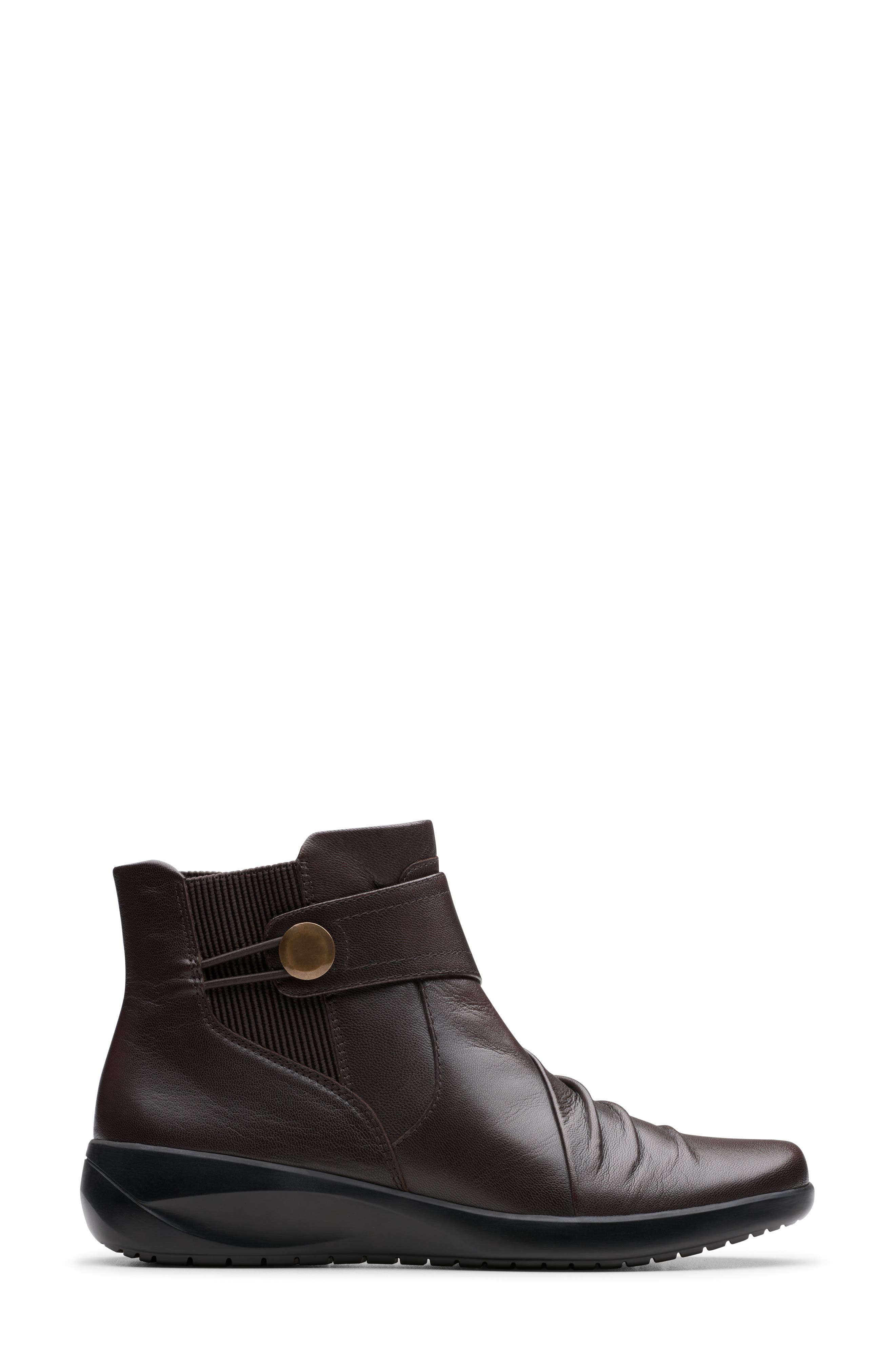 Clarks<sup>®</sup> Katelyn Sara Ankle Boot, Alternate, color, Chocolate Leather