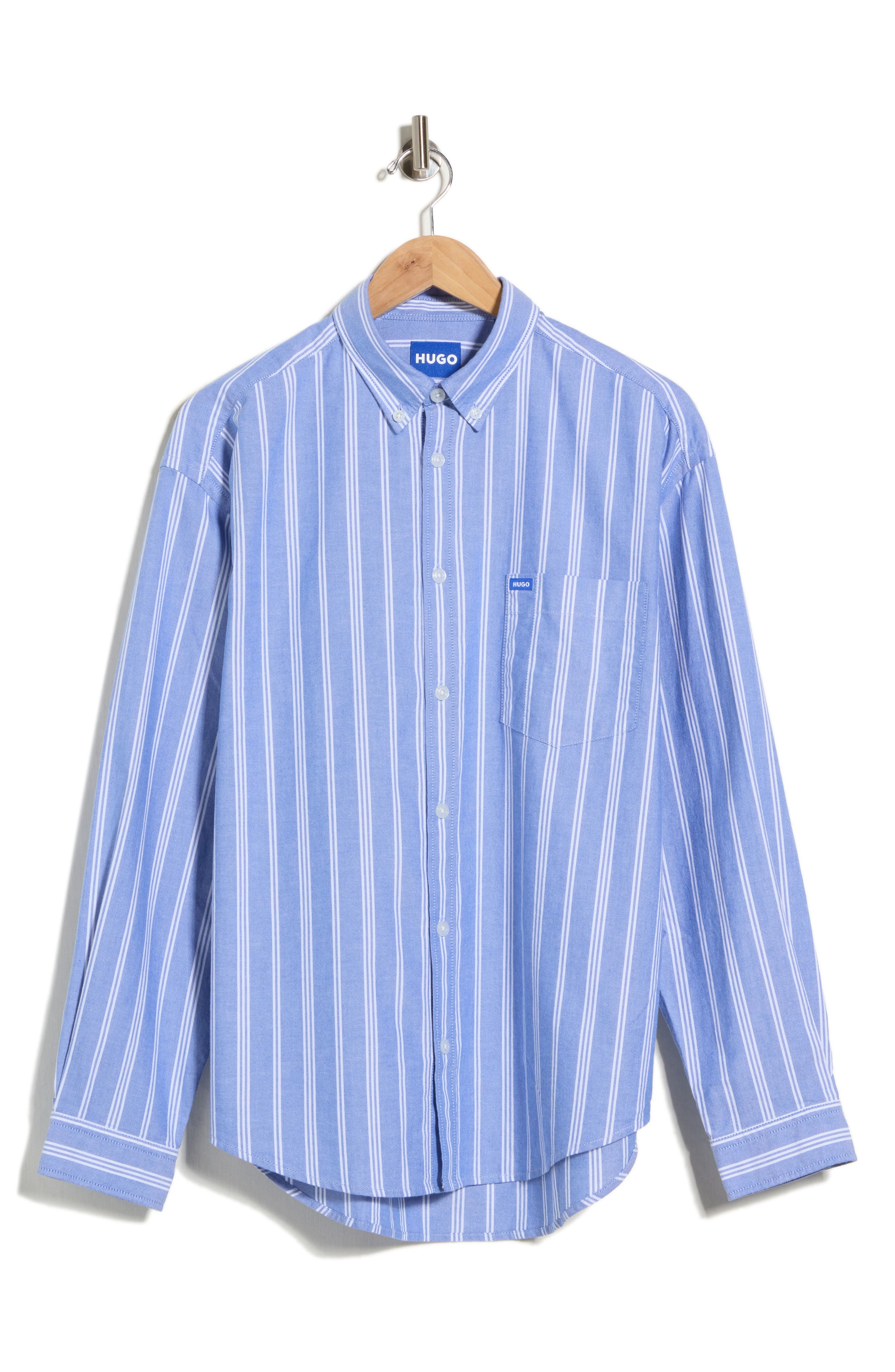 HUGO Ebill Stripe Cotton Oxford Button-Down Shirt (Men) | Nordstromrack