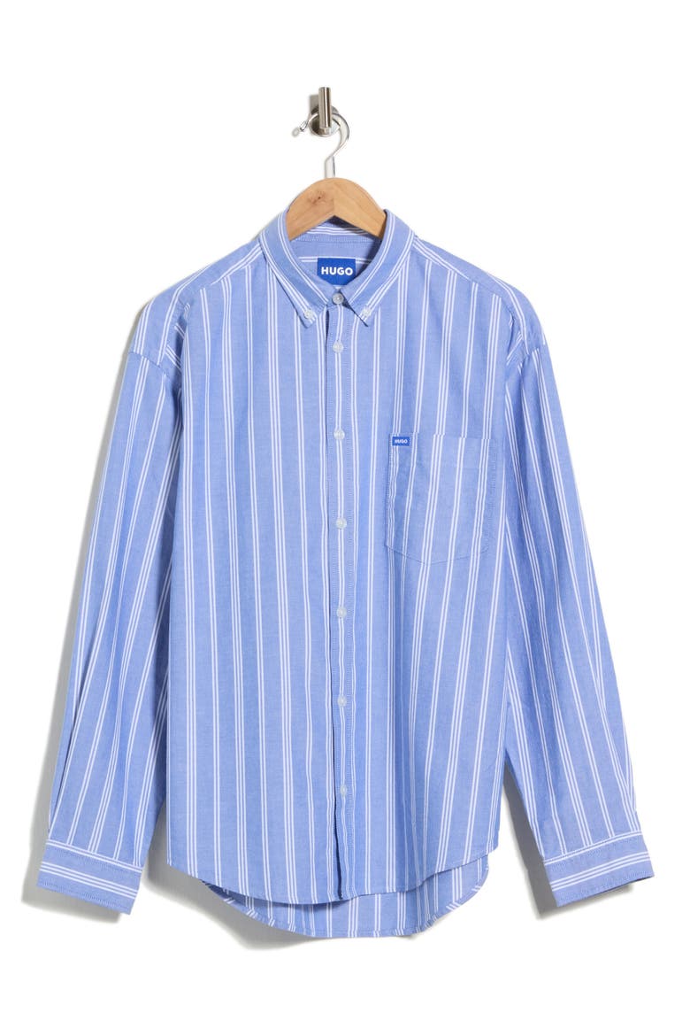 Ebill Stripe Cotton Oxford Button-Down Shirt, Alternate, color, OPEN BLUE