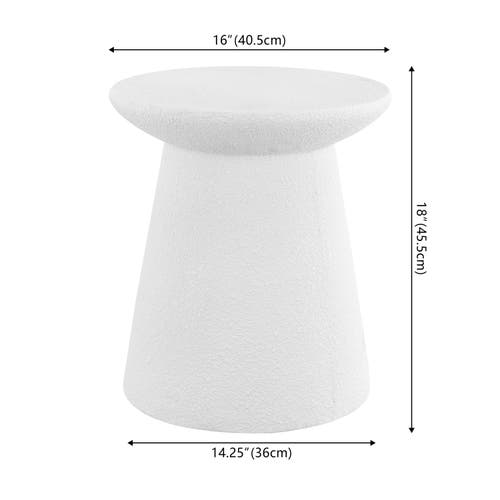 JONATHAN Y JONATHAN Y HOLLIE 18" MINIMALIST MODERN DRUM INDOOR/OUTDOOR ACCENT TABLE PEDESTAL 