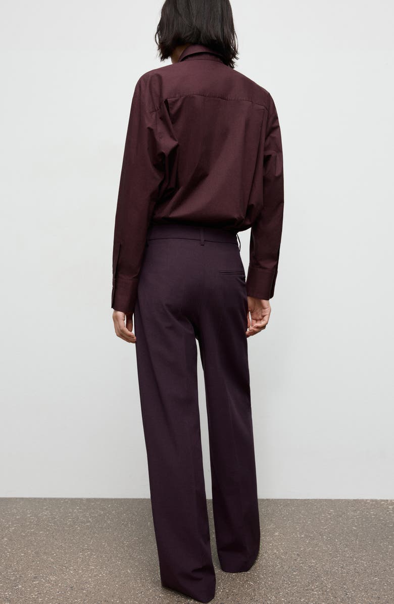MANGO Side Stripe Pants, Alternate, color, Maroon