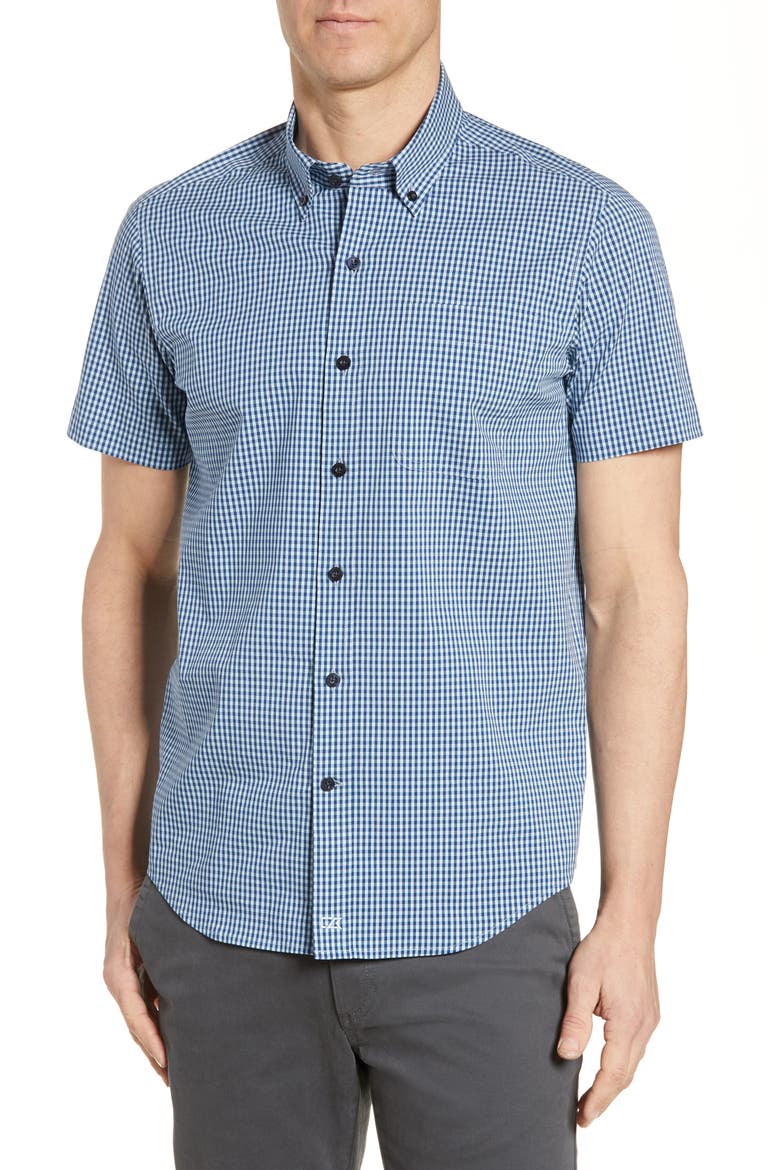 Anchor Classic Fit Gingham Shirt, Main, color, ZEN BLUE