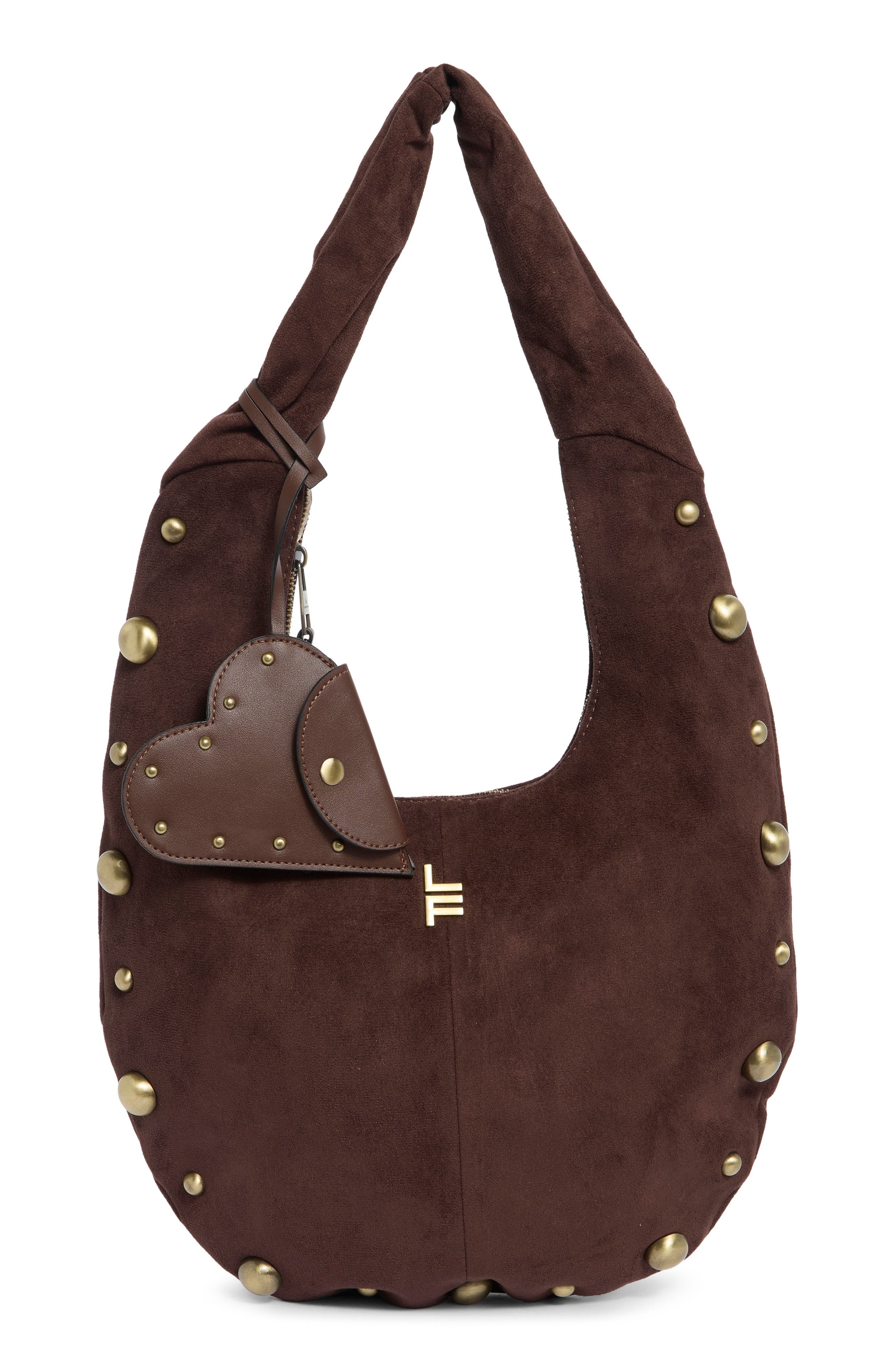 Faux Suede Bubble Stud Hobo
