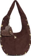 London Fog Faux Suede Bubble Stud Hobo