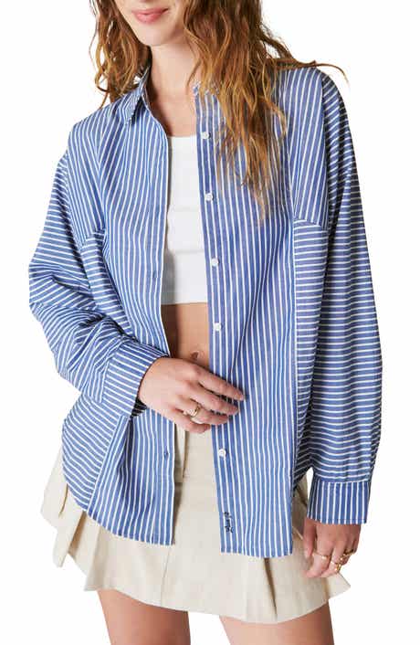 Lucky Brand Stripe Oversize Cotton Shirt