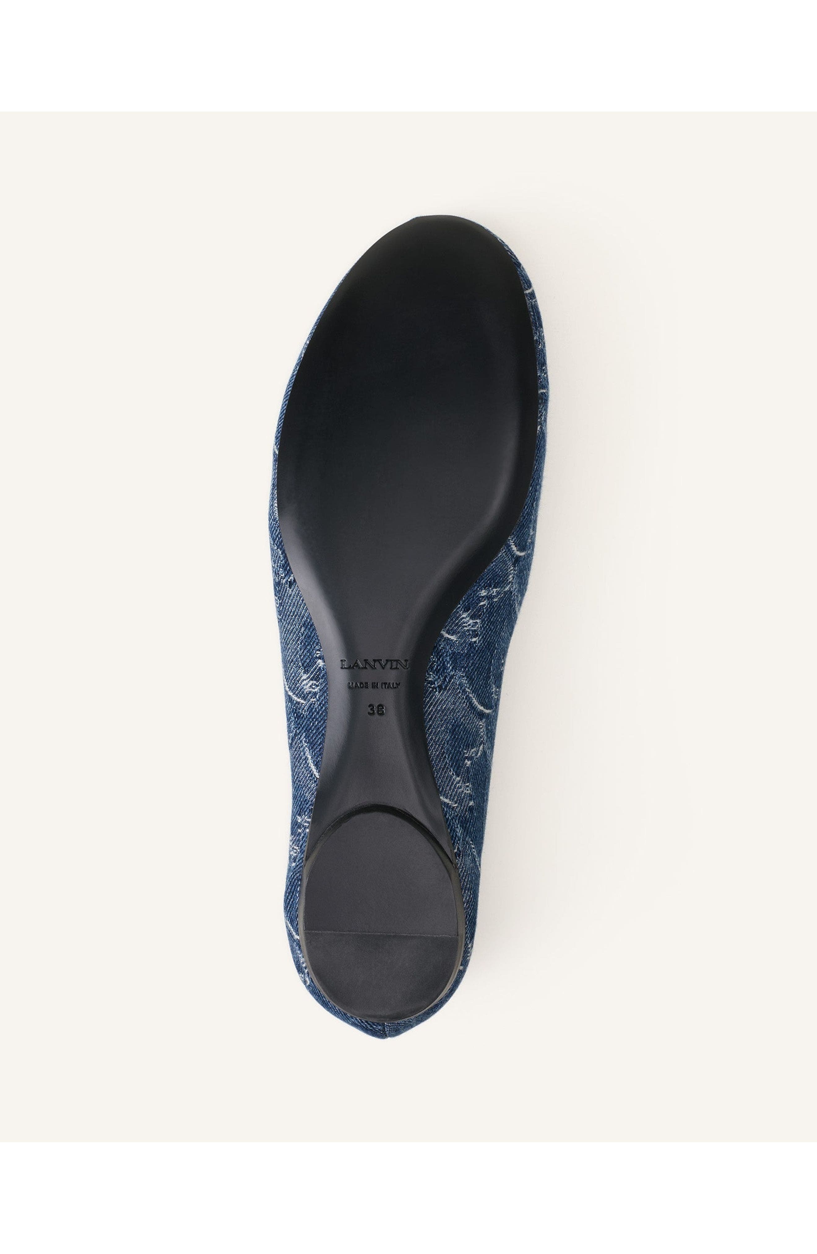 Lanvin Lunar Year Ballerina In Denim, Alternate, color, Blue