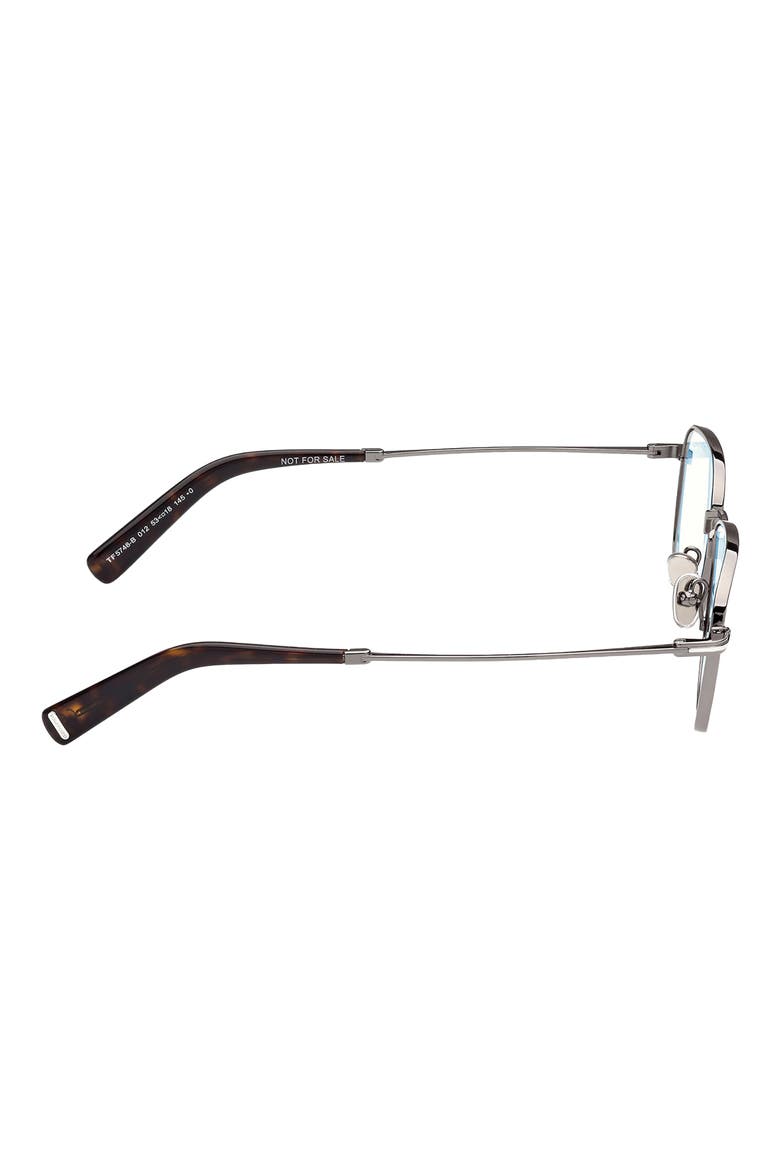 55mm Square Blue Light Blocking Optical Glasses, Alternate, color, SHINY DARK RUTHENIUM