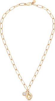 Ettika Double Charm Paperclip Chain Necklace