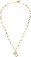 Ettika Double Charm Paperclip Chain Necklace