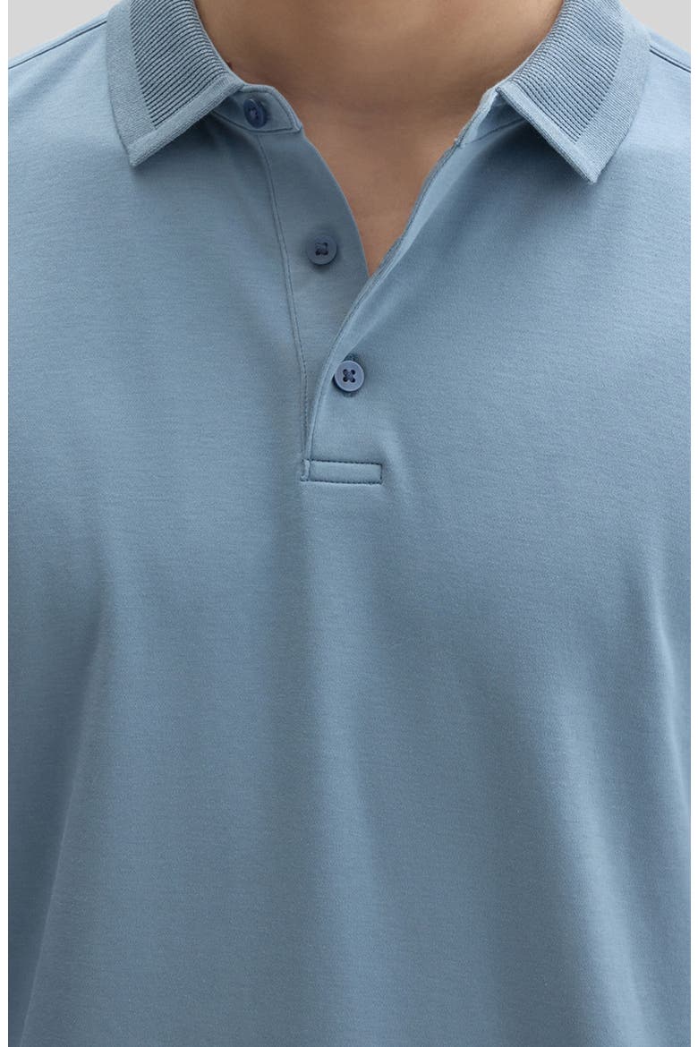 Georgia Long Sleeve Pima Cotton Polo, Alternate, color, HERON BLUE