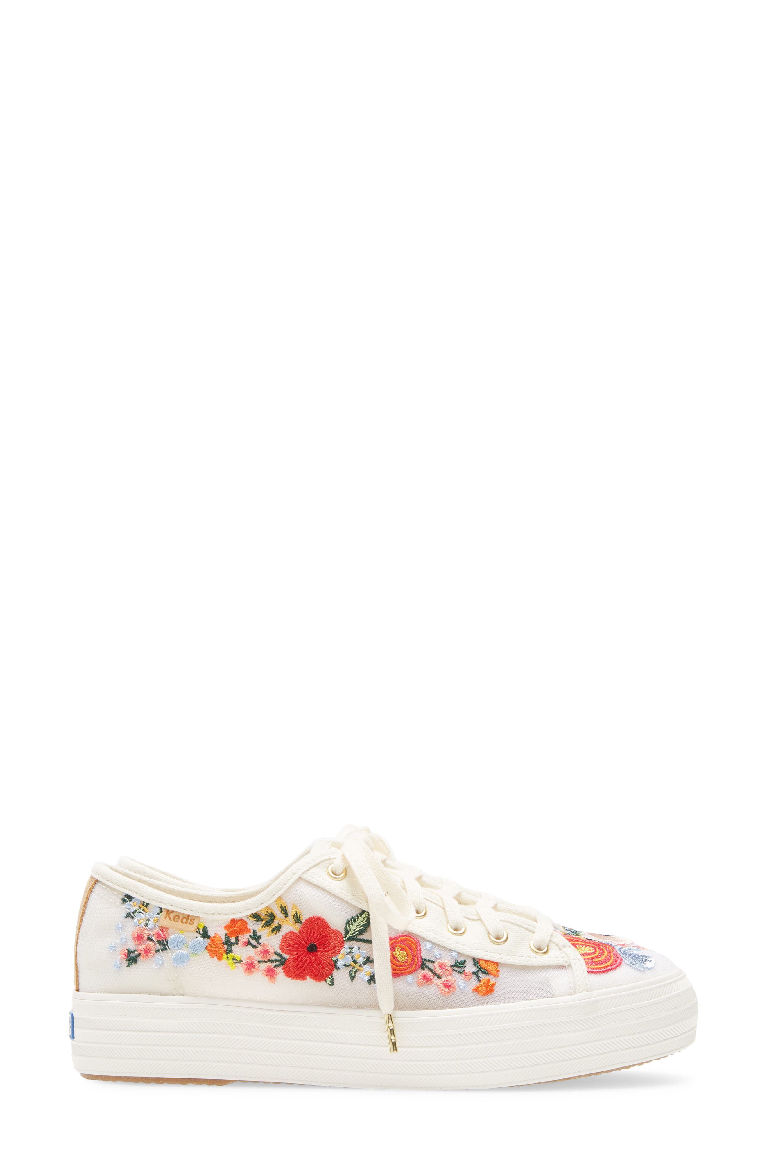 Keds<sup>®</sup> x Rifle Paper Co. Triple Kick Floral Embroidered Mesh Sneaker, Alternate, color, 