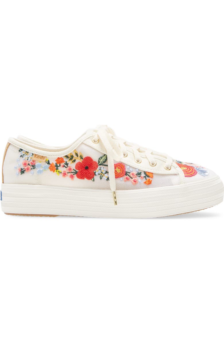 Keds<sup>®</sup> x Rifle Paper Co. Triple Kick Floral Embroidered Mesh Sneaker, Alternate, color,