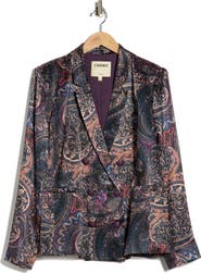 L'AGENCE Colin Paisley Double Breasted Blazer