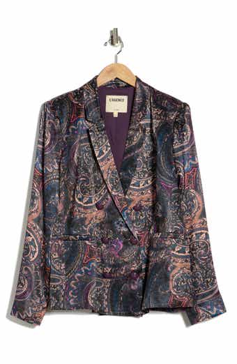 L'AGENCE Colin Paisley Double Breasted Blazer