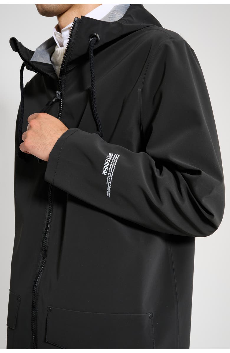 Stutterheim Stockholm Patch Raincoat, Alternate, color, Black