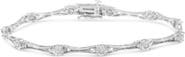 Haus of Brilliance Silver 1/4 Cttw Diamond Miracle-Set Flared-Bar Link-Style Tennis Bracelet
