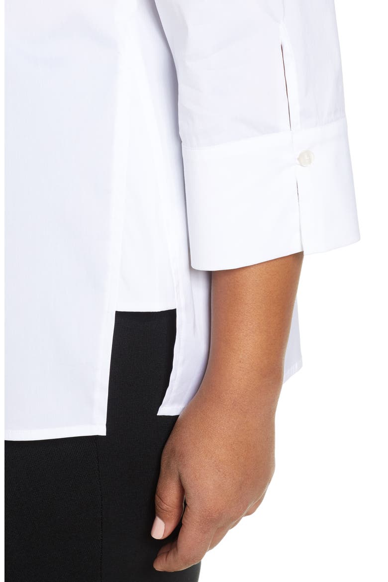Button Front Shirt, Alternate, color, WHITE/ BLACK