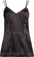Wales Bonner Iris Studded Frayed Satin Camisole