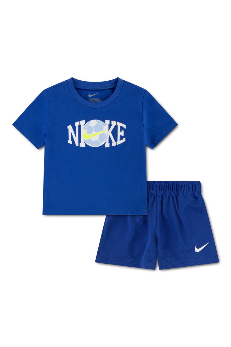 Soccer Graphic T-Shirt & Shorts Set, Main, color, GAME ROYAL