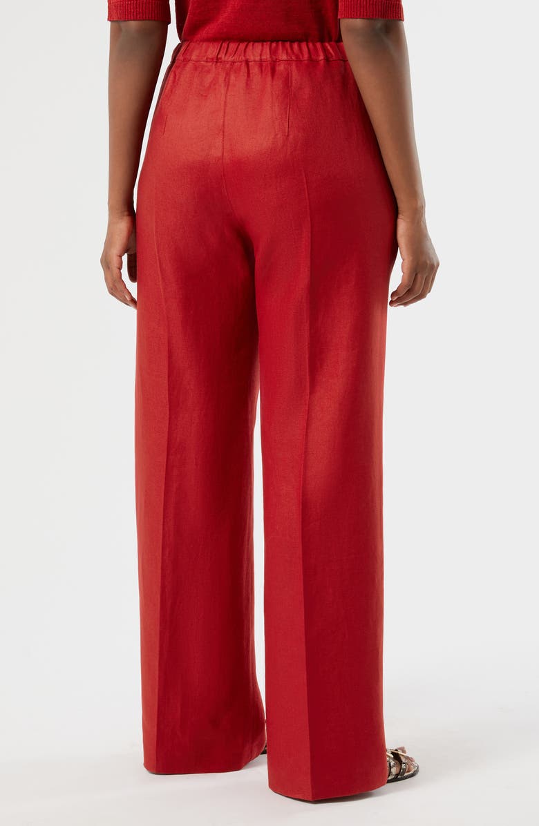 Marina Rinaldi Canapa Linen Wide Leg Pants, Alternate, color, Cherry