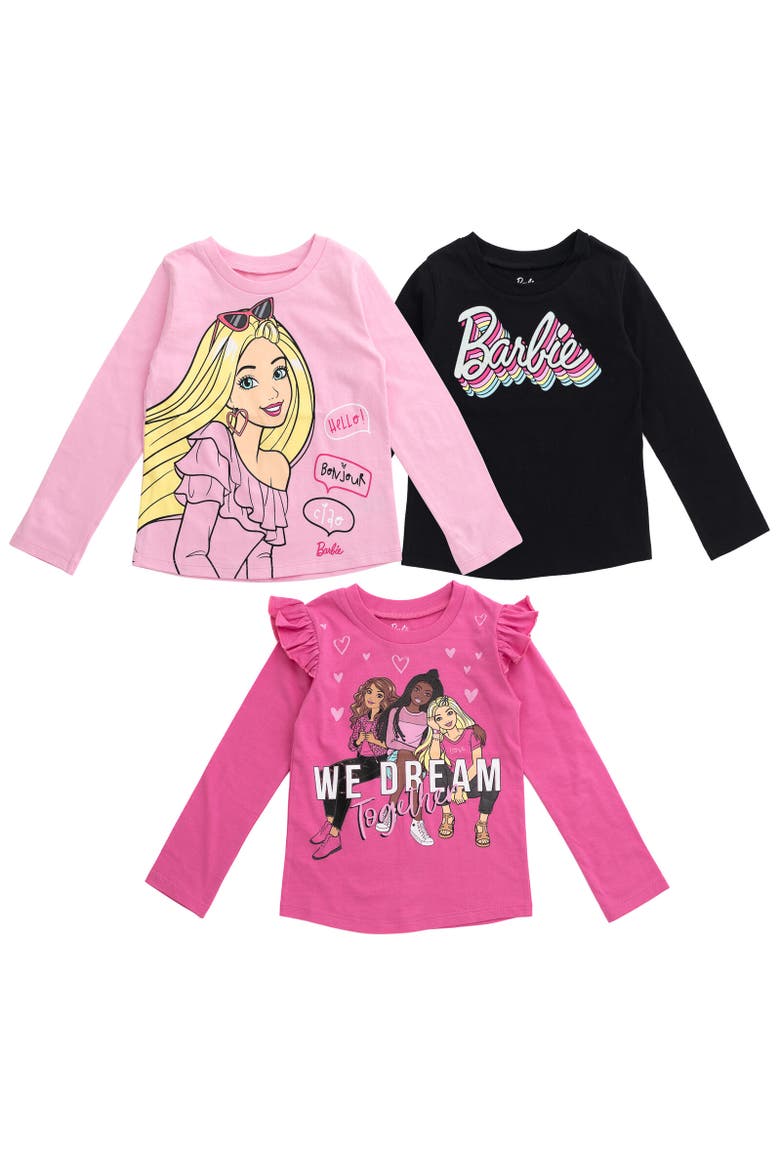 2-Pack Long Sleeve T-Shirts, Main, color, Pink / Black