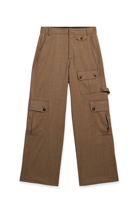 Jayda Military Cargo Wool Fresco Trousers