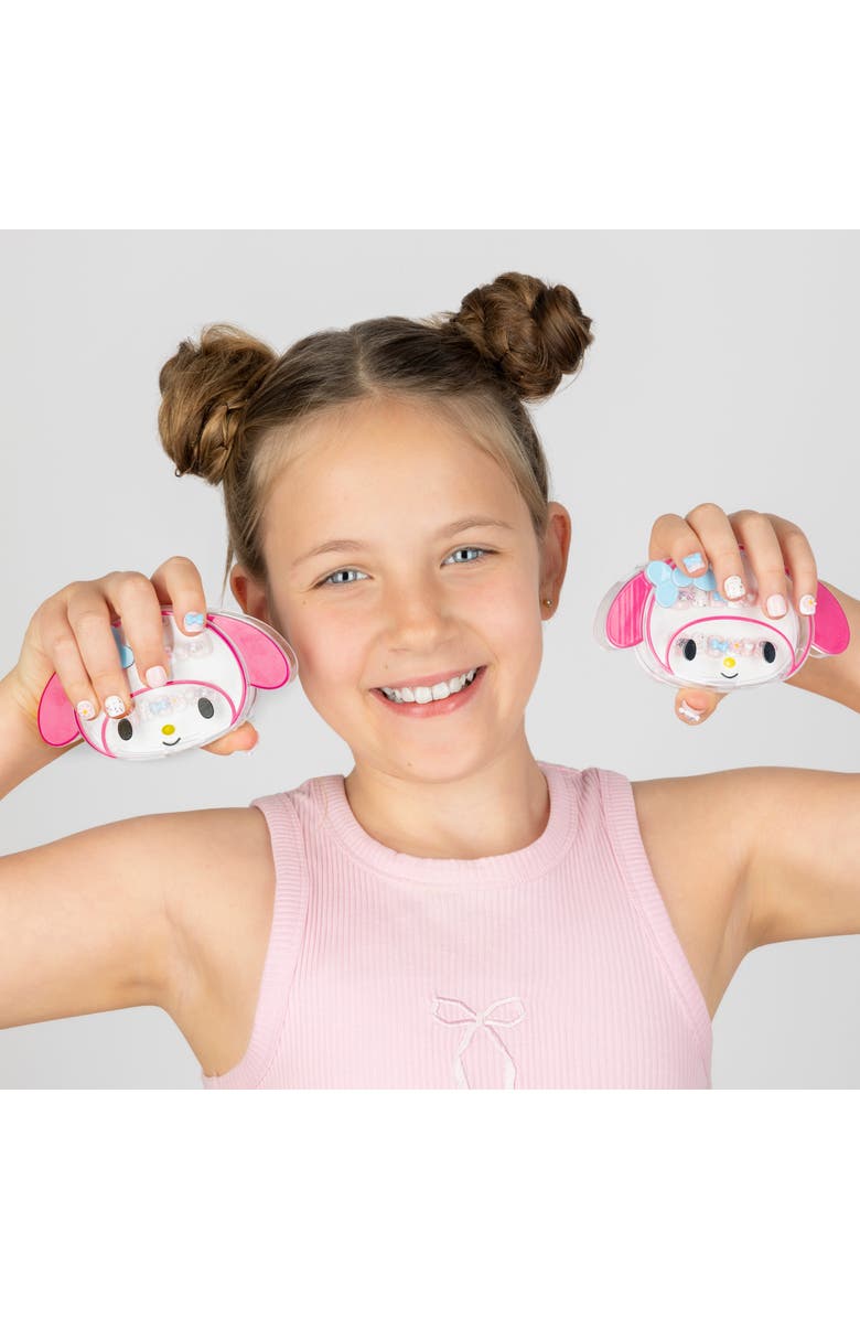 3H Nails My Melody  Kids Luxury Handmade Press-On Nails - 24-Piece Kit, Alternate, color, Baby Pink, White