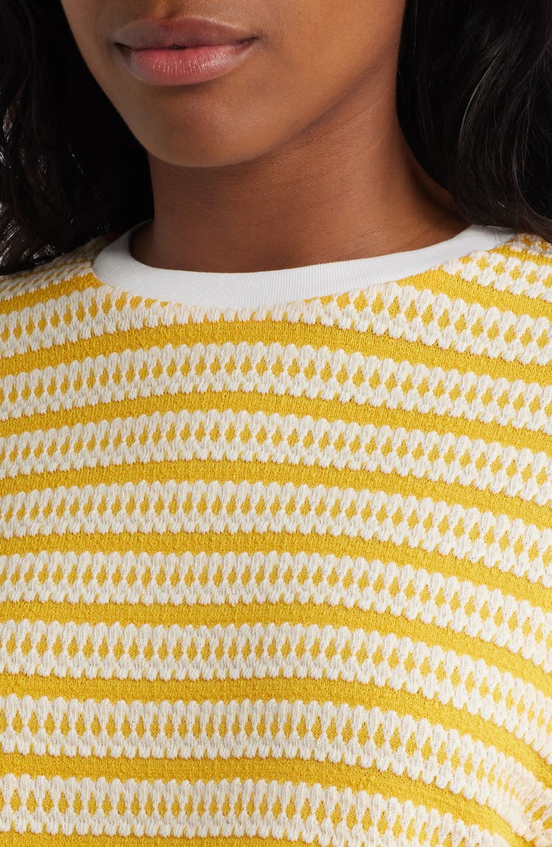 Topshop Stripe Oversize Cotton Blend T-Shirt, Alternate, color, Orange