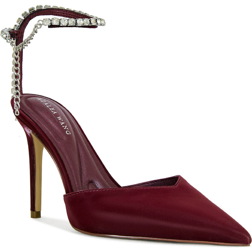 Azalea Wang Rabrindra Ankle Strap Pointed Toe Pump In Red