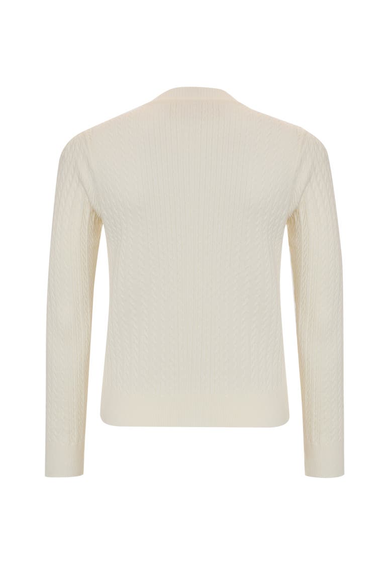 Ryann Embroidered Knit Blouse, Alternate, color, ECRU
