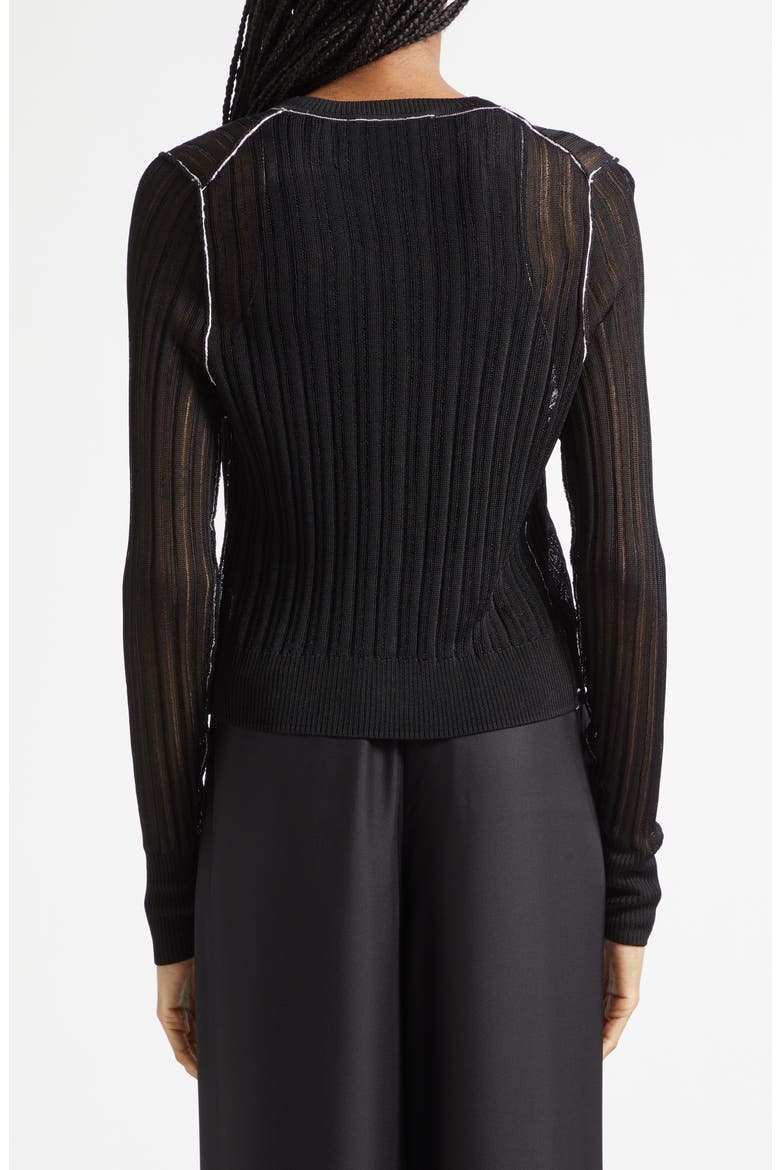 Crosby Ribbed Button Front Crop Cardigan, Alternate, color, JET/ OPTIC