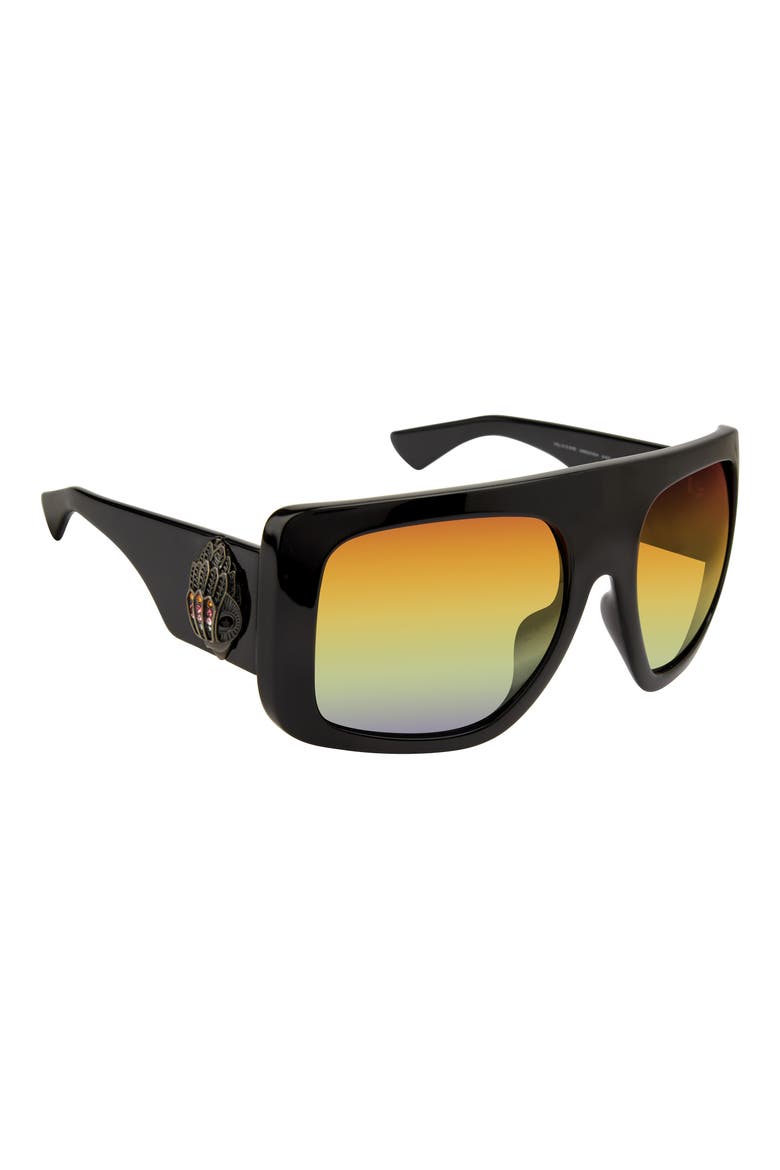 62mm Oversize Rectangular Sunglasses, Alternate, color, BLACK/ RAINBOW