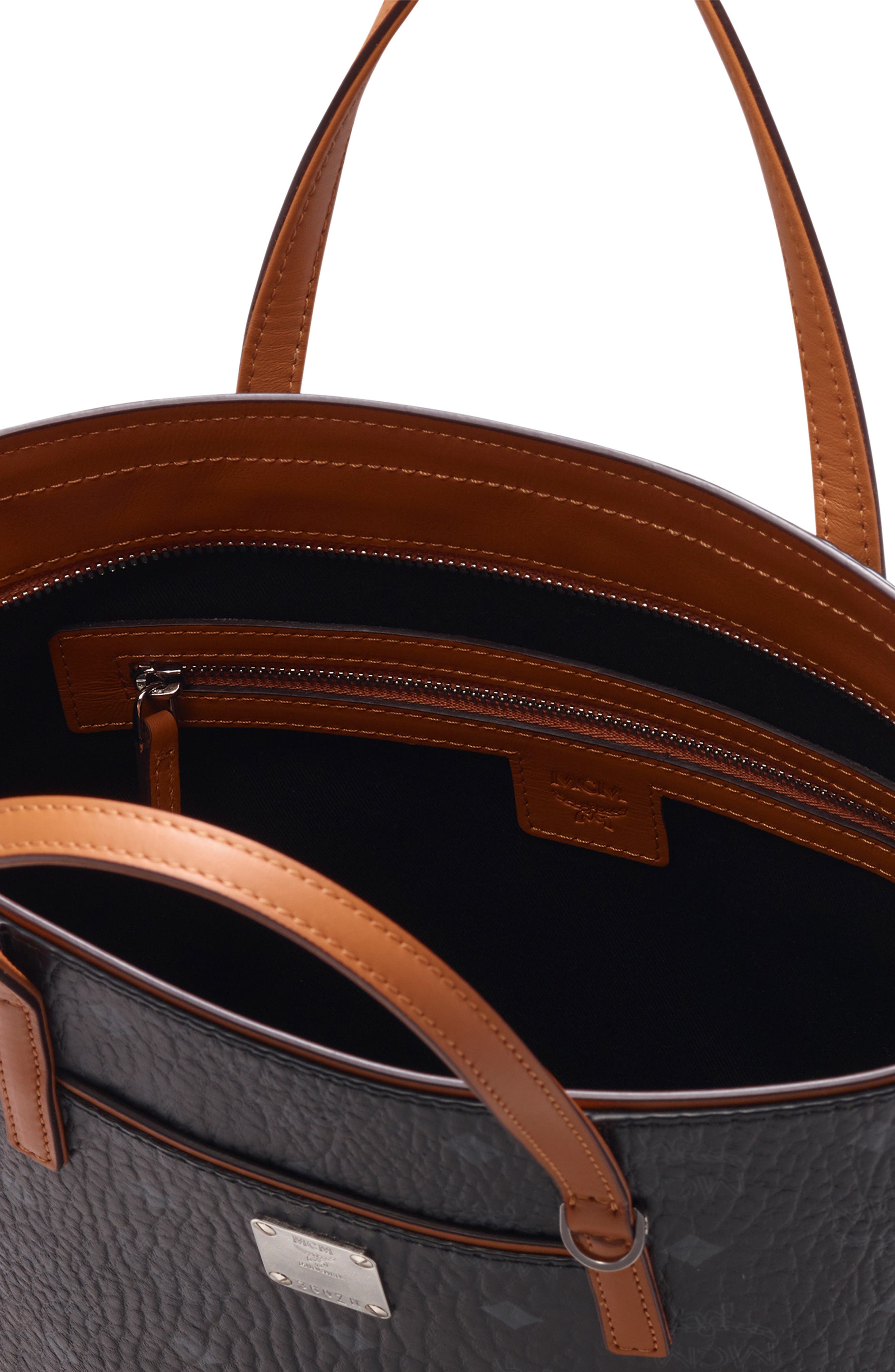 MCM Small Anya Visetos Coated Canvas Tote, Alternate, color, 