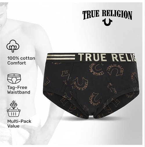 True Religion Briefs Soft Cotton Underwear Pack Of 5 In Black