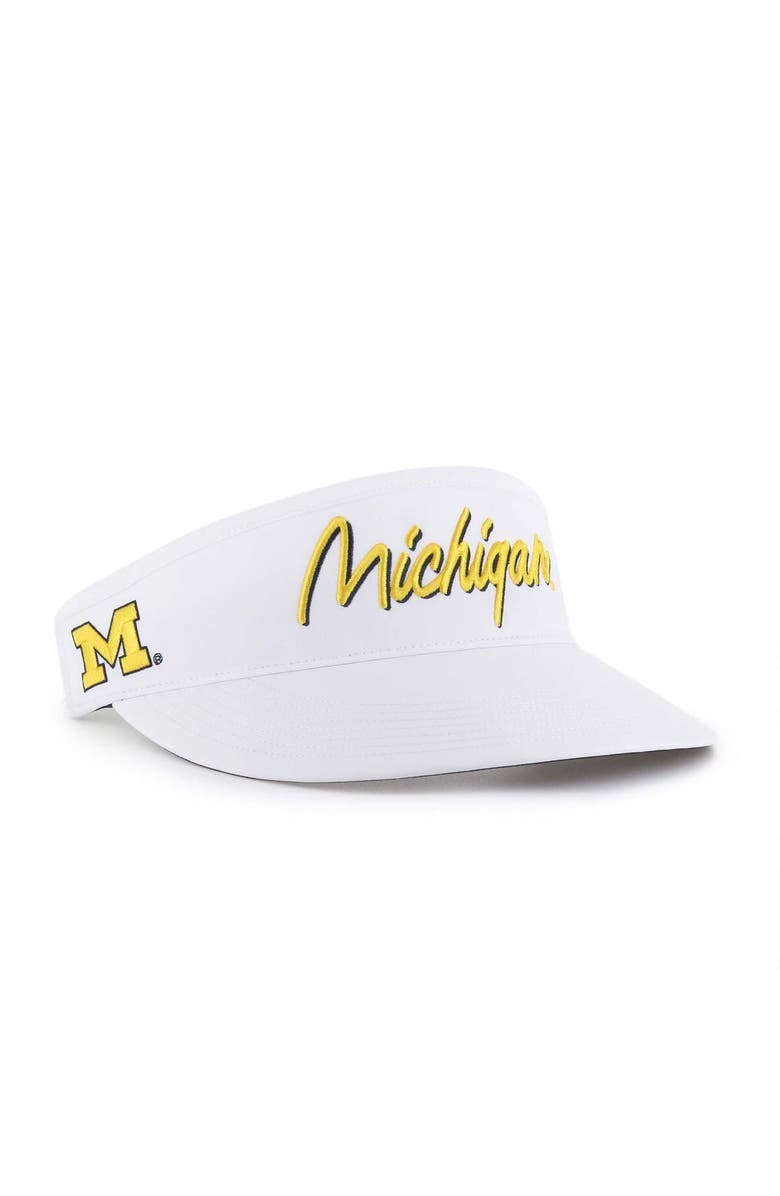 '47 Men's '47 White Michigan Wolverines Melbourne brrr° Adjustable Visor, Main, color, White