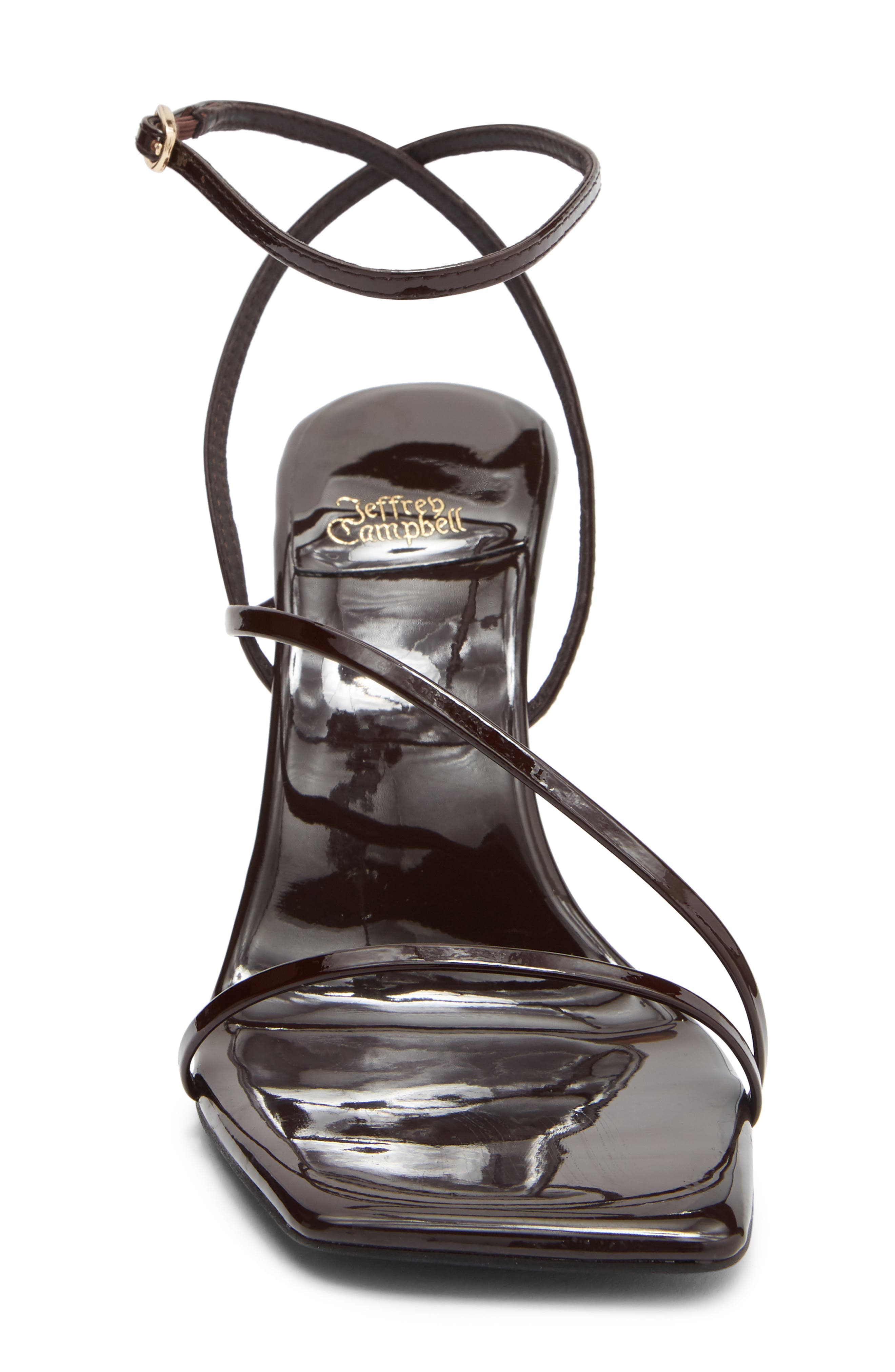 Jeffrey Campbell Topsail Ankle Strap Wedge Sandal, Alternate, color, Coffee Patent