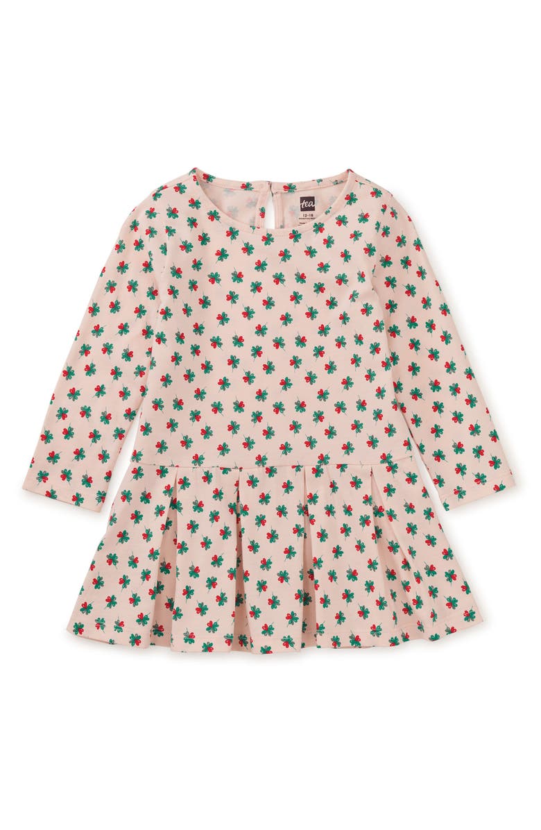 Tea Collection Long Sleeve Pleated Skater Dress, Alternate, color,