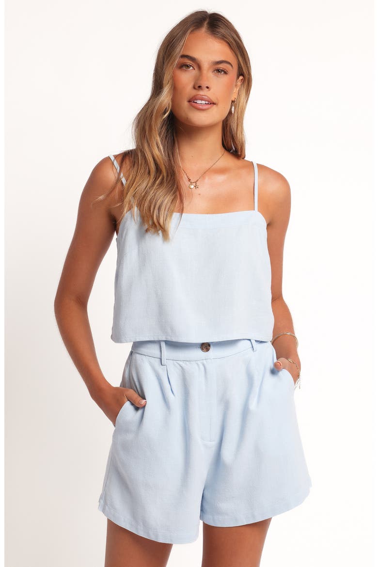 Ryan Linen Camisole & Shorts Set, Alternate, color, BLUE