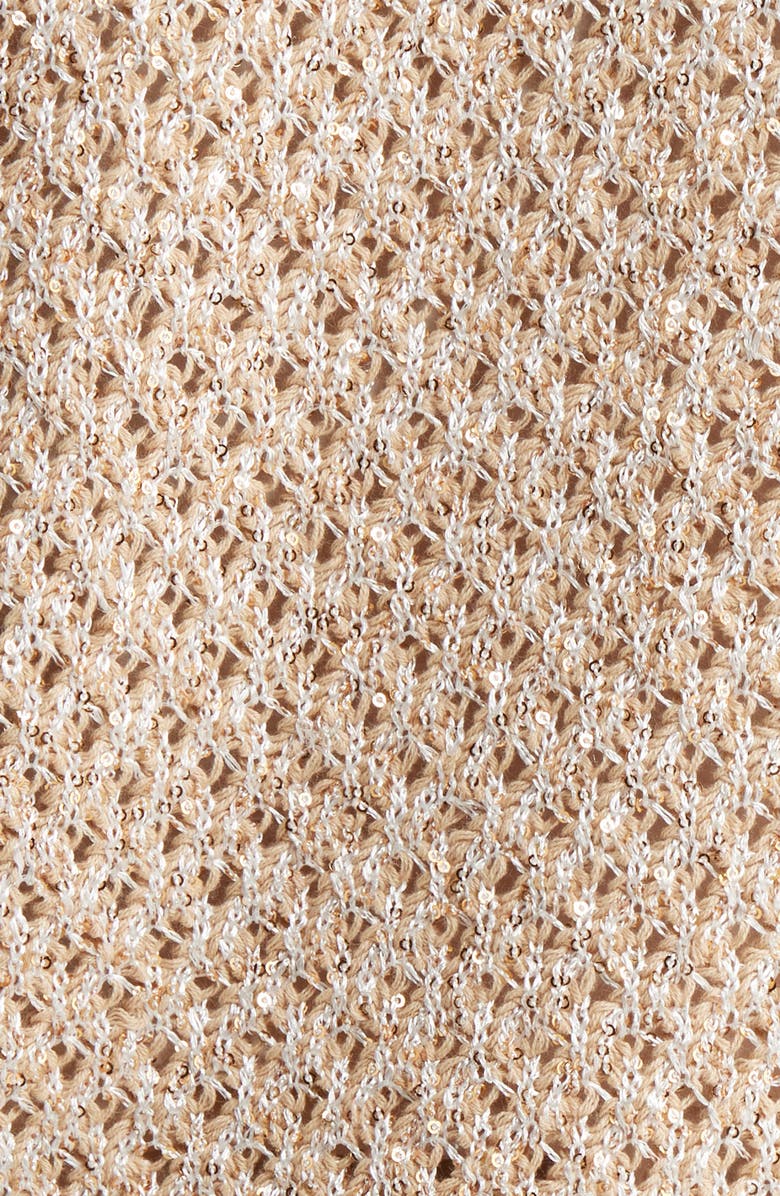 L'AGENCE Blanca Sequin Crop Cardigan, Alternate, color, Natural Multi/ Gold