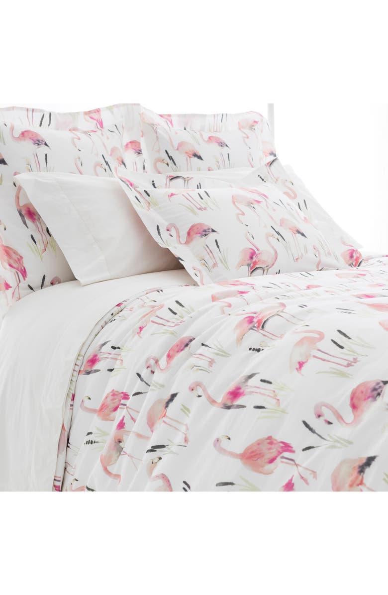 Pine Cone Hill Flamingos Duvet Cover, Main, color,