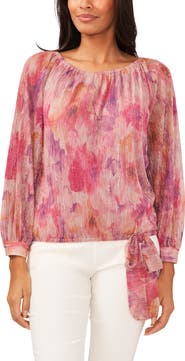 Chaus Metallic Floral Blouse